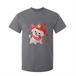 Valentine's Day T Shirt For Kid Vintage Retro Puppy Dog Cowboy TS09 Charcoal Print Your Wear