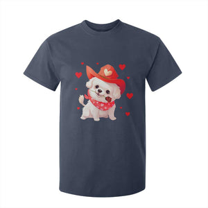 Valentine's Day T Shirt For Kid Vintage Retro Puppy Dog Cowboy TS09 Navy Print Your Wear