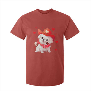 Valentine's Day T Shirt For Kid Vintage Retro Puppy Dog Cowboy TS09 Red Print Your Wear