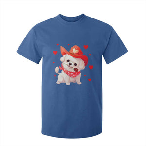 Valentine's Day T Shirt For Kid Vintage Retro Puppy Dog Cowboy TS09 Royal Blue Print Your Wear