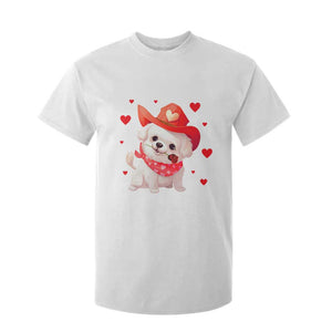 Valentine's Day T Shirt For Kid Vintage Retro Puppy Dog Cowboy TS09 White Print Your Wear