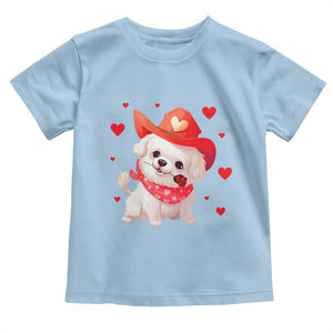 Valentine's Day Toddler T Shirt Vintage Retro Puppy Dog Cowboy TS09 Light Blue Print Your Wear