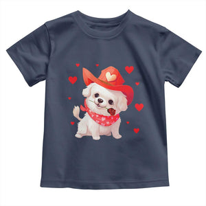 Valentine's Day Toddler T Shirt Vintage Retro Puppy Dog Cowboy TS09 Navy Print Your Wear