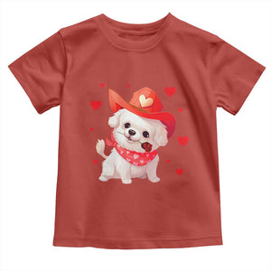 Valentine's Day Toddler T Shirt Vintage Retro Puppy Dog Cowboy TS09 Red Print Your Wear