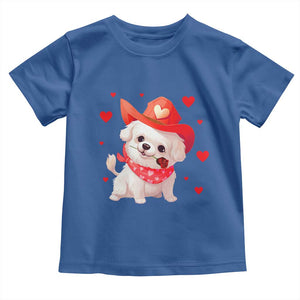 Valentine's Day Toddler T Shirt Vintage Retro Puppy Dog Cowboy TS09 Royal Blue Print Your Wear