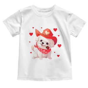 Valentine's Day Toddler T Shirt Vintage Retro Puppy Dog Cowboy TS09 White Print Your Wear