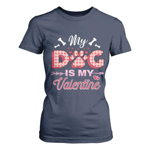 Valentine's Day T Shirt For Women My Dogs Are My Valentine Pet Heart TS09 Navy Print Your Wear