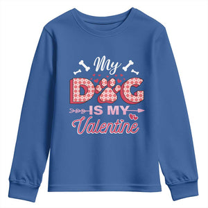 Valentine's Day Youth Sweatshirt My Dogs Are My Valentine Pet Heart TS09 Royal Blue Print Your Wear