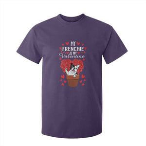 Valentine's Day T Shirt For Kid My Frenchie Is My Valentine Cute French Bulldog Rose Heart TS09 Purple Print Your Wear