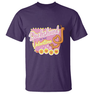 Valentine's Day T Shirt Dachshund Is My Valentine Cute Dog Heart TS09 Purple Printyourwear