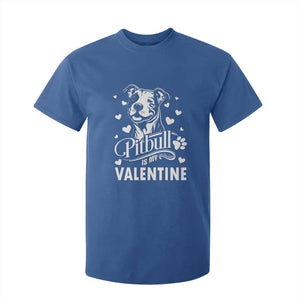 Valentine's Day T Shirt For Kid Pitbull Is My Valentine Cute Dog Heart TS09 Royal Blue Print Your Wear