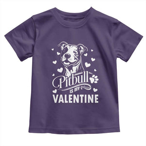 Valentine's Day Toddler T Shirt Pitbull Is My Valentine Cute Dog Heart TS09 Purple Print Your Wear