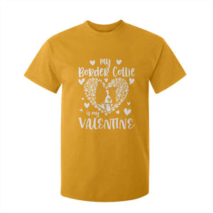 Valentine's Day T Shirt For Kid My Border Collie Is My Valentine Cute Dog Heart TS09 Gold Print Your Wear