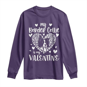 Valentine's Day Long Sleeve Shirt My Border Collie Is My Valentine Cute Dog Heart TS09 Purple Print Your Wear