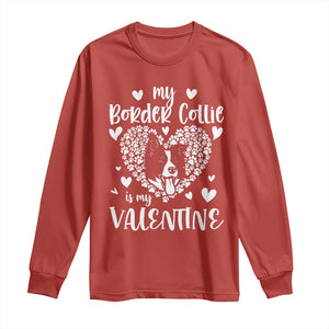 Valentine's Day Long Sleeve Shirt My Border Collie Is My Valentine Cute Dog Heart TS09 Red Print Your Wear