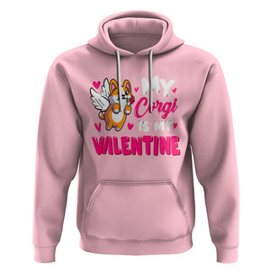 Valentine's Day Hoodie My Corgi Is My Valentine Cute Cupid Dog Rose TS09 Light Pink Printyourwear