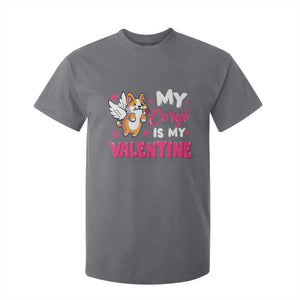 Valentine's Day T Shirt For Kid My Corgi Is My Valentine Cute Cupid Dog Rose TS09 Charcoal Print Your Wear