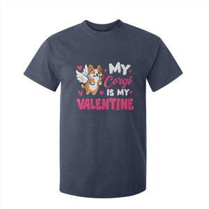 Valentine's Day T Shirt For Kid My Corgi Is My Valentine Cute Cupid Dog Rose TS09 Navy Print Your Wear