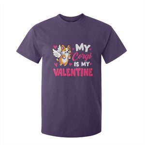 Valentine's Day T Shirt For Kid My Corgi Is My Valentine Cute Cupid Dog Rose TS09 Purple Print Your Wear