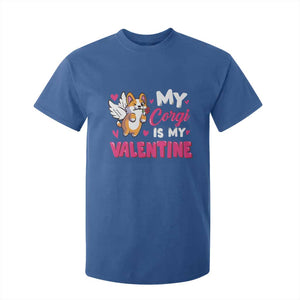 Valentine's Day T Shirt For Kid My Corgi Is My Valentine Cute Cupid Dog Rose TS09 Royal Blue Print Your Wear