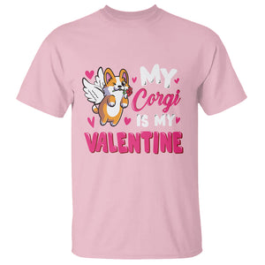 Valentine's Day T Shirt My Corgi Is My Valentine Cute Cupid Dog Rose TS09 Light Pink Printyourwear