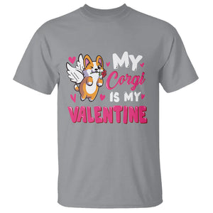 Valentine's Day T Shirt My Corgi Is My Valentine Cute Cupid Dog Rose TS09 Sport Gray Printyourwear