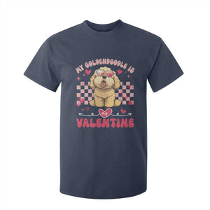 Valentine's Day T Shirt For Kid My Goldendoodle Is My Valentine Cute Dog Heart Sunglass TS09 Navy Print Your Wear