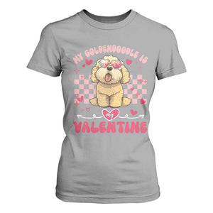 Valentine's Day T Shirt For Women My Goldendoodle Is My Valentine Cute Dog Heart Sunglass TS09 Sport Gray Print Your Wear