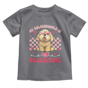 Valentine's Day Toddler T Shirt My Goldendoodle Is My Valentine Cute Dog Heart Sunglass TS09 Charcoal Print Your Wear