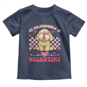 Valentine's Day Toddler T Shirt My Goldendoodle Is My Valentine Cute Dog Heart Sunglass TS09 Navy Print Your Wear