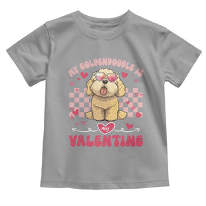 Valentine's Day Toddler T Shirt My Goldendoodle Is My Valentine Cute Dog Heart Sunglass TS09 Sport Gray Print Your Wear