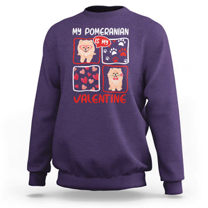 Valentine's Day Sweatshirt My Pomeranian Is My Valentine Cute Dog Heart TS09 Purple Printyourwear