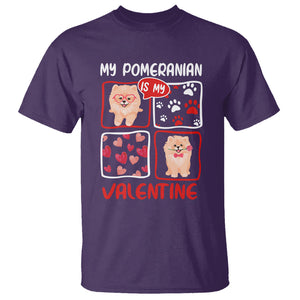 Valentine's Day T Shirt My Pomeranian Is My Valentine Cute Dog Heart TS09 Purple Printyourwear