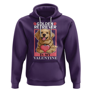 Valentine's Day Hoodie My Golden Retriever Is My Valentine Cute Dog Heart TS09 Purple Printyourwear