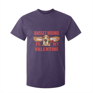 Valentine's Day T Shirt For Kid Basset Hound Is My Valentine Funny Dog Rose TS09 Purple Print Your Wear