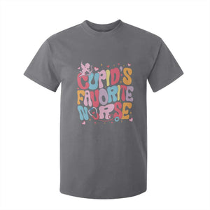 Valentine's Day T Shirt For Kid Retro Groovy Cupids Favorite Nurse TS09 Charcoal Print Your Wear