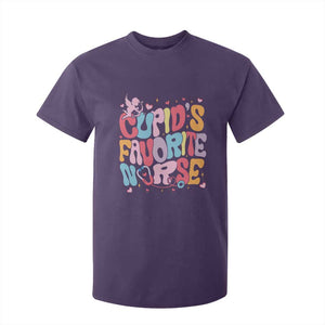 Valentine's Day T Shirt For Kid Retro Groovy Cupids Favorite Nurse TS09 Purple Print Your Wear