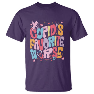 Valentine's Day T Shirt Retro Groovy Cupids Favorite Nurse TS09 Purple Printyourwear