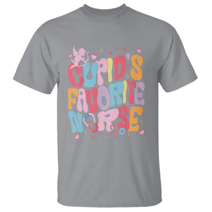 Valentine's Day T Shirt Retro Groovy Cupids Favorite Nurse TS09 Sport Gray Printyourwear