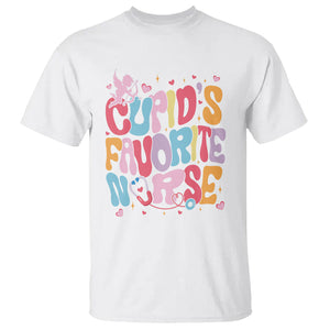 Valentine's Day T Shirt Retro Groovy Cupids Favorite Nurse TS09 White Printyourwear