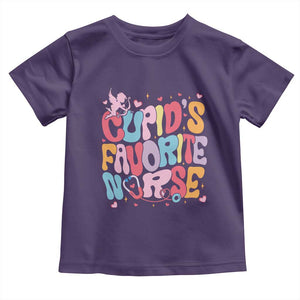 Valentine's Day Toddler T Shirt Retro Groovy Cupids Favorite Nurse TS09 Purple Print Your Wear