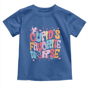 Valentine's Day Toddler T Shirt Retro Groovy Cupids Favorite Nurse TS09 Royal Blue Print Your Wear