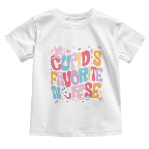 Valentine's Day Toddler T Shirt Retro Groovy Cupids Favorite Nurse TS09 White Print Your Wear