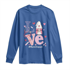 Valentine's Day Long Sleeve Shirt LOVE Nurse Squad Cute Gnome TS09 Royal Blue Print Your Wear