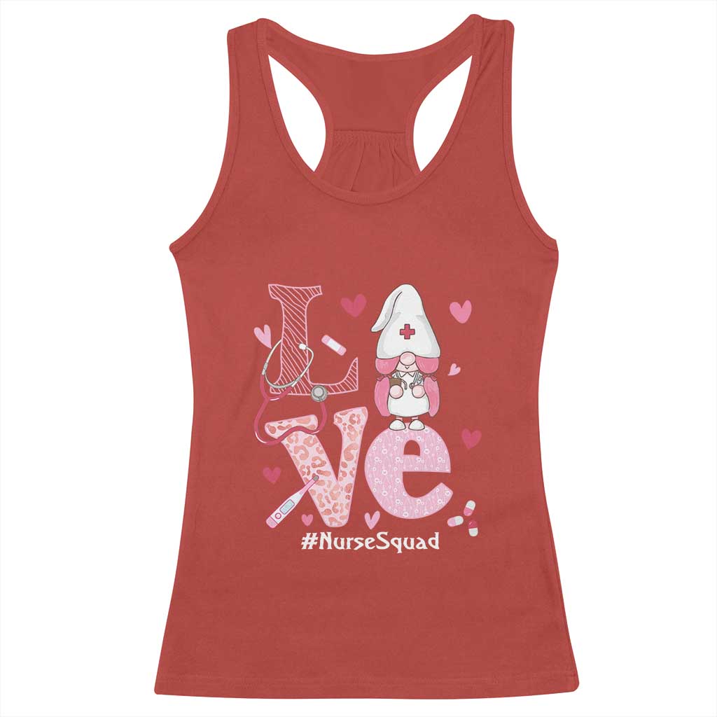Valentine's Day Racerback Tank Top LOVE Nurse Squad Cute Gnome TS09 Red Print Your Wear