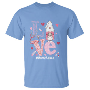 Valentine's Day T Shirt LOVE Nurse Squad Cute Gnome TS09 Carolina Blue Printyourwear