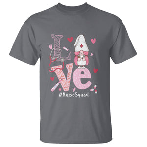 Valentine's Day T Shirt LOVE Nurse Squad Cute Gnome TS09 Charcoal Printyourwear