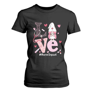 Valentine's Day T Shirt For Women LOVE Nurse Squad Cute Gnome TS09 Black Print Your Wear