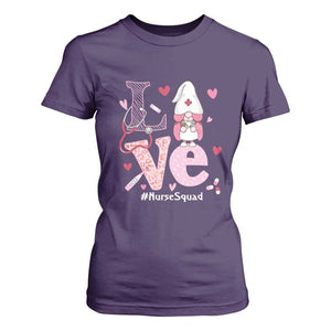 Valentine's Day T Shirt For Women LOVE Nurse Squad Cute Gnome TS09 Purple Print Your Wear