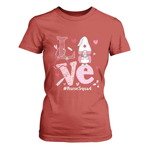 Valentine's Day T Shirt For Women LOVE Nurse Squad Cute Gnome TS09 Red Print Your Wear